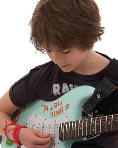 Freddy with electric guitar