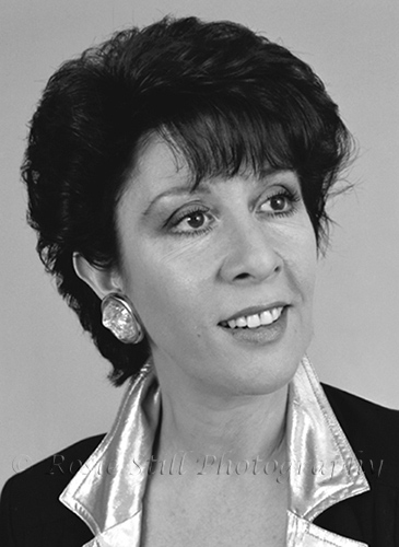 Black & white headshot of Helen Shapiro taken in my studio 1991