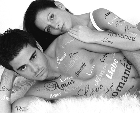 2 professional models, hand-painted with 'love' in many languages